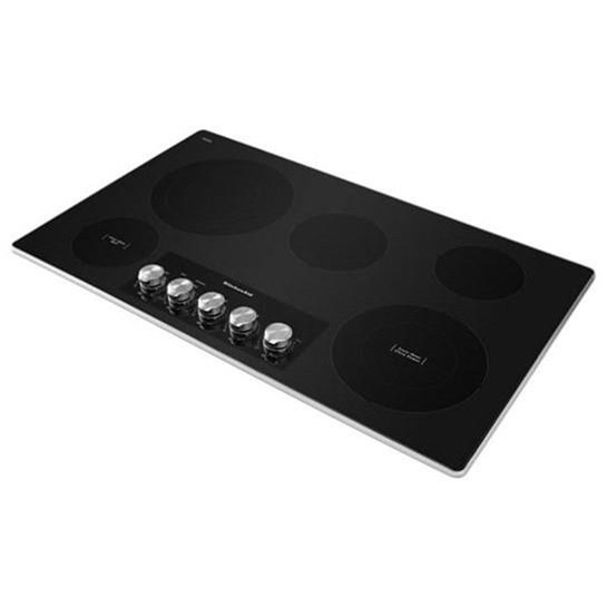 KitchenAid 36" Electric Cooktop with 5 Elements and Knob Controls
